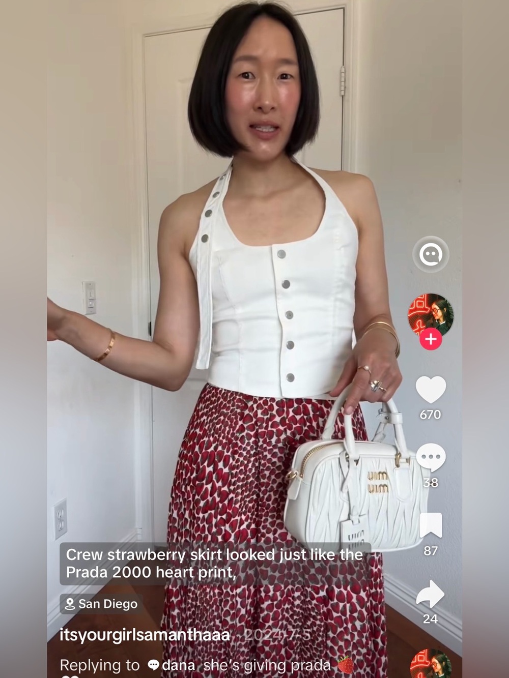 J. Crew Gwyneth pleated skirt in strawberry swirl chiffon - Picture 2 of 4